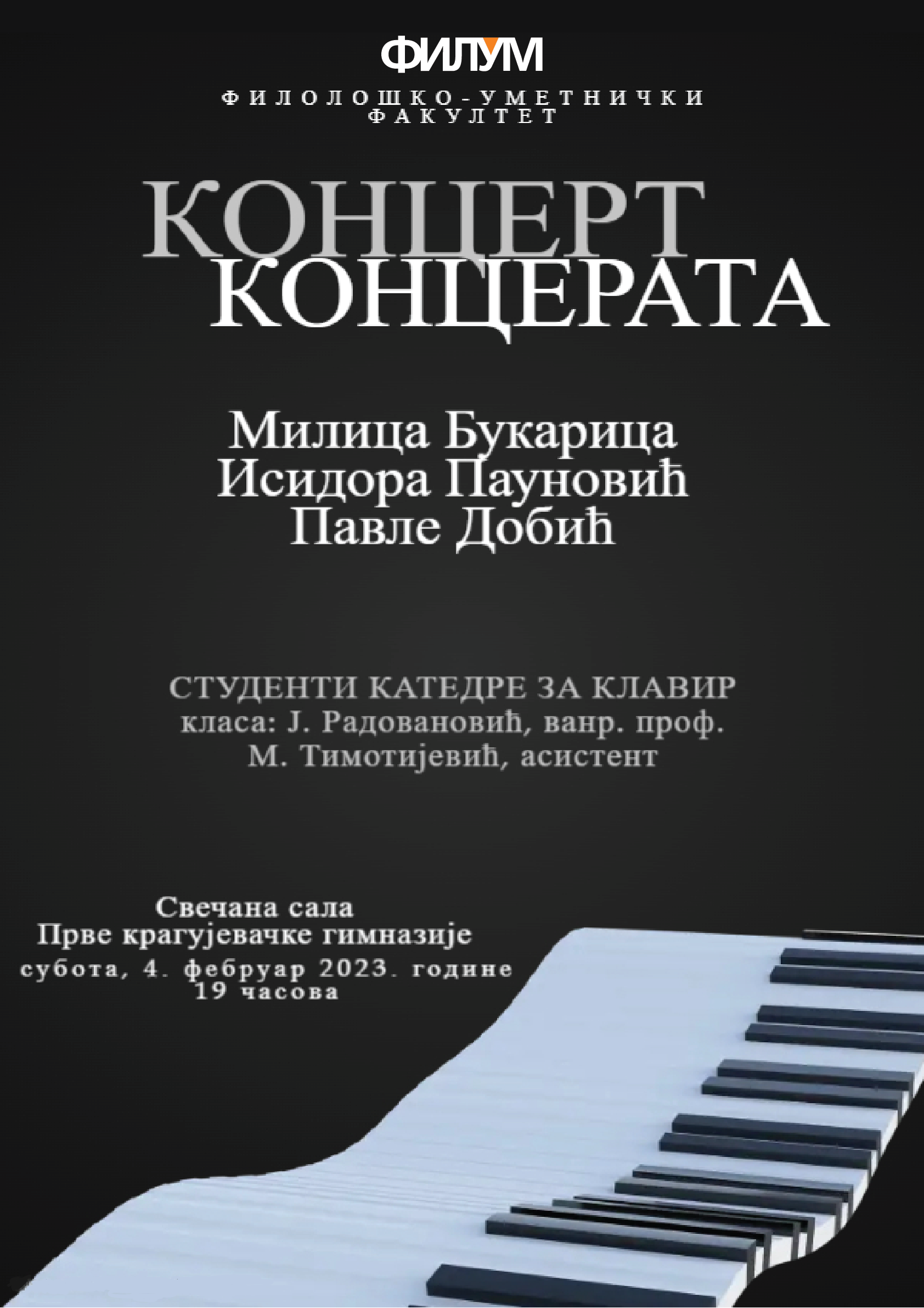 Klavir Milica Isidora Pavle